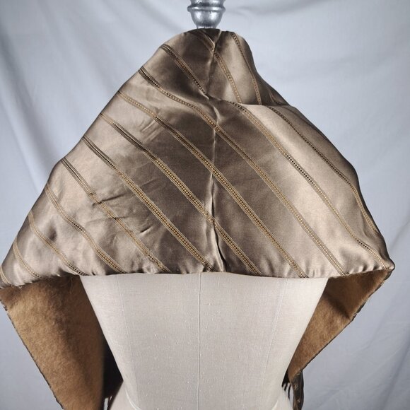 Giorgio Armani Made in Italy 2 Sided Tan Winter Muffler Scarf - Picture 5 of 8